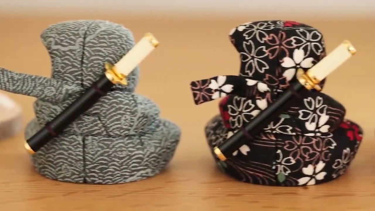 木目込み人形「三味線・男性」籠村美術織物作製⭐︎伝統工芸品 龍村