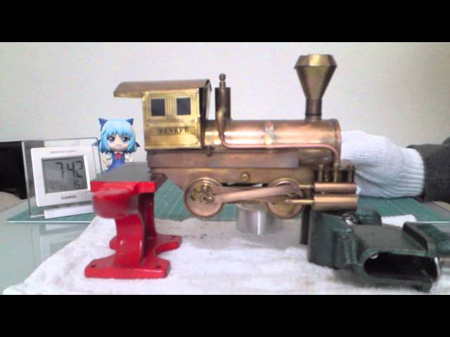 Oゲージ蒸気機関車模型「弁慶号」起動試験O gage steam train model