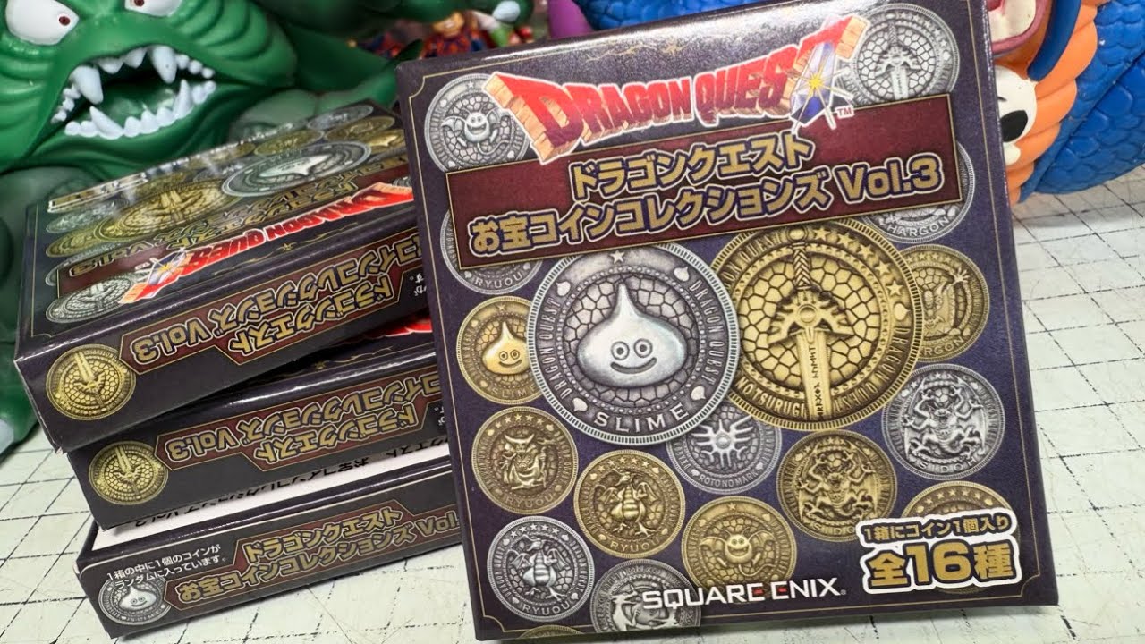 Dragon Quest Treasure Coin Collection Vol. 3 All 16 Coins Unboxing