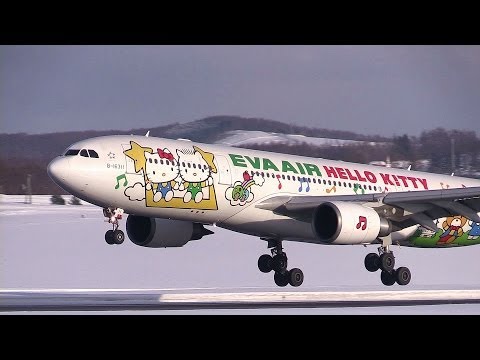 雪原に舞い降りたHello kitty！ EVA AIR Airbus A330-200 Hello Kitty
