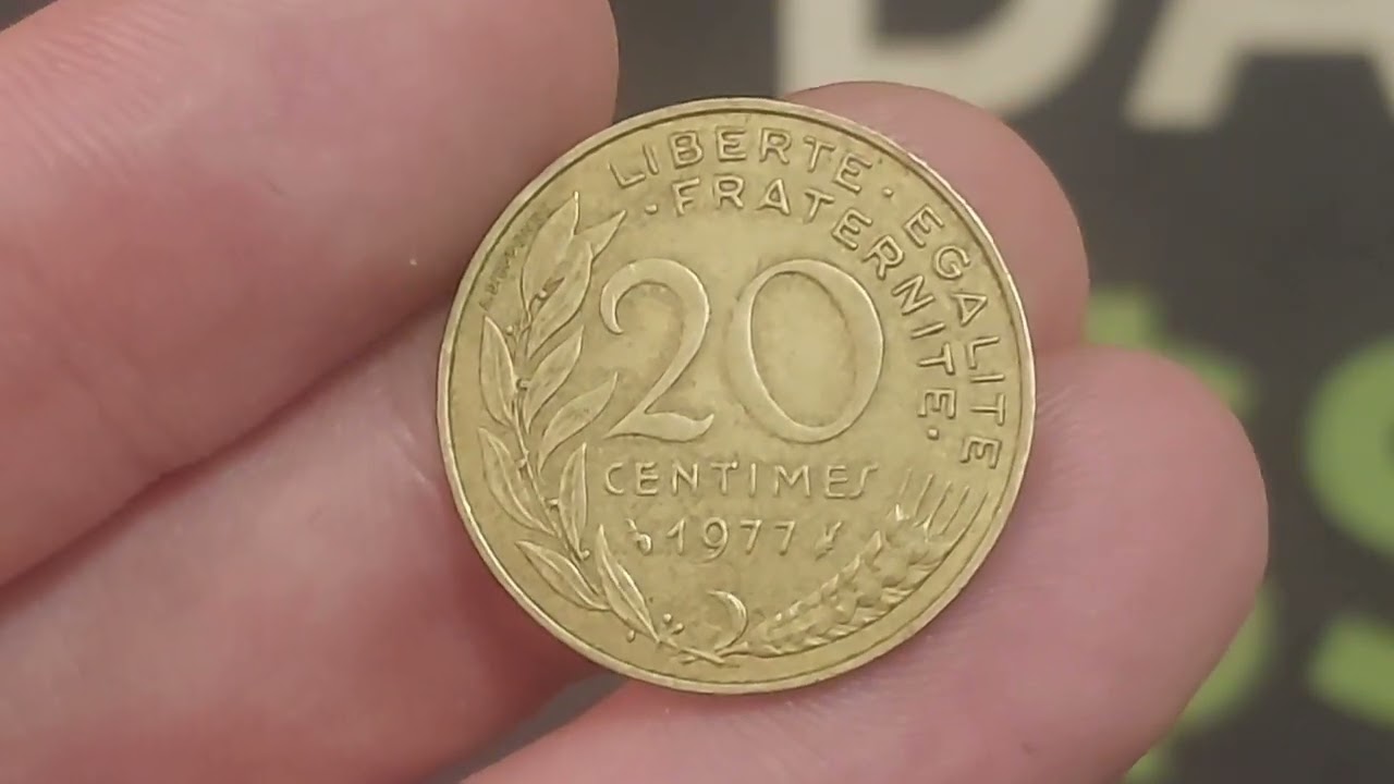 FRANCE 1977 20 CENTIMES Coin VALUE - Republique Francaise 20