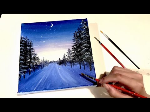 め*か様 【雪の降る日】アクリル画 F3 風景画 絵画 め*か様 【雪の降る