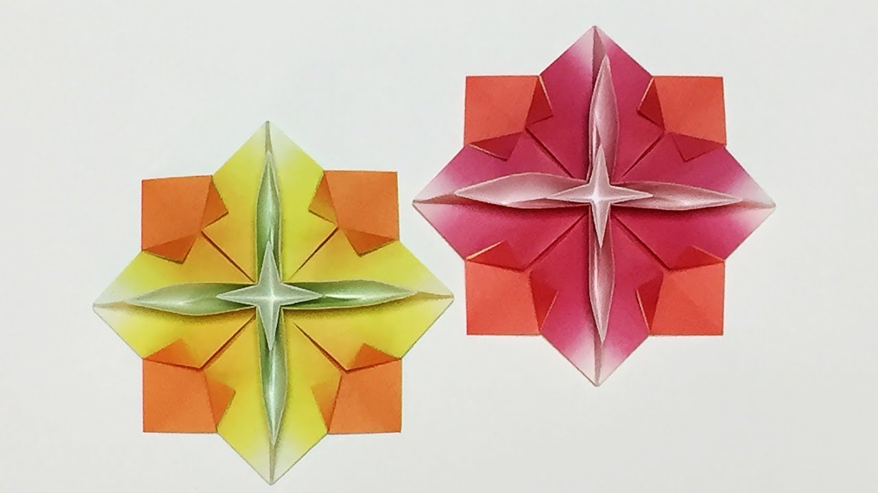 With just one piece of origami paper!] How to fold a cute flower