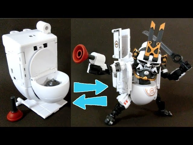 A toilet transforms into a Sengoku warlord robot!? Dirty General
