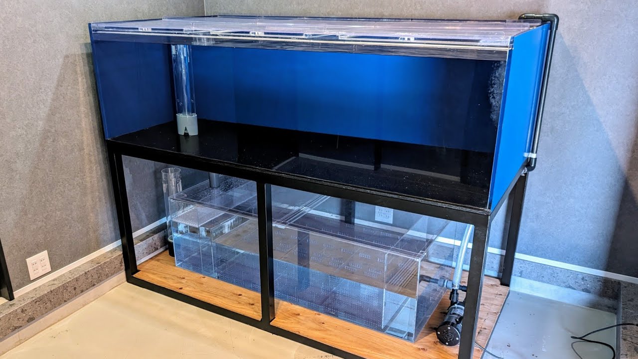 2メートル水槽をオシャレで機能性抜群な水槽部屋に設置！カンテツ製