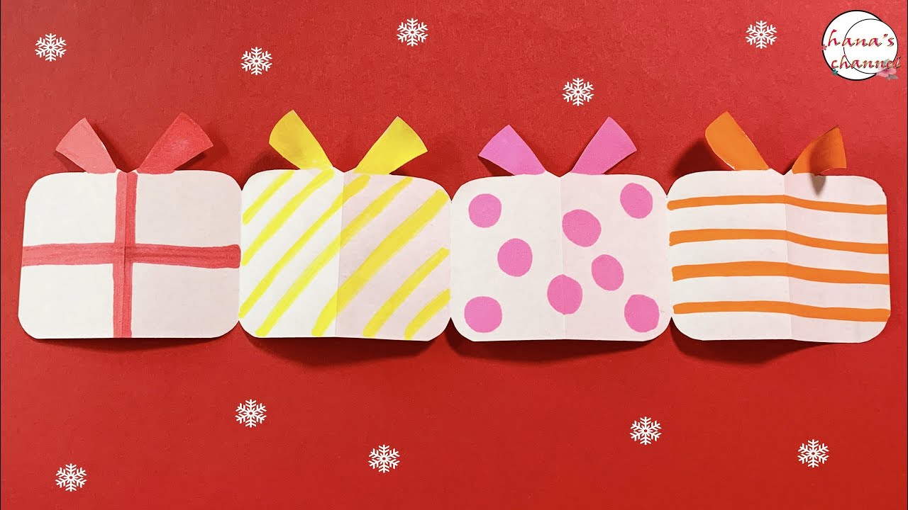 切り絵 「クリスマスツリー」＆プレゼント箱 切り絵 「クリスマス