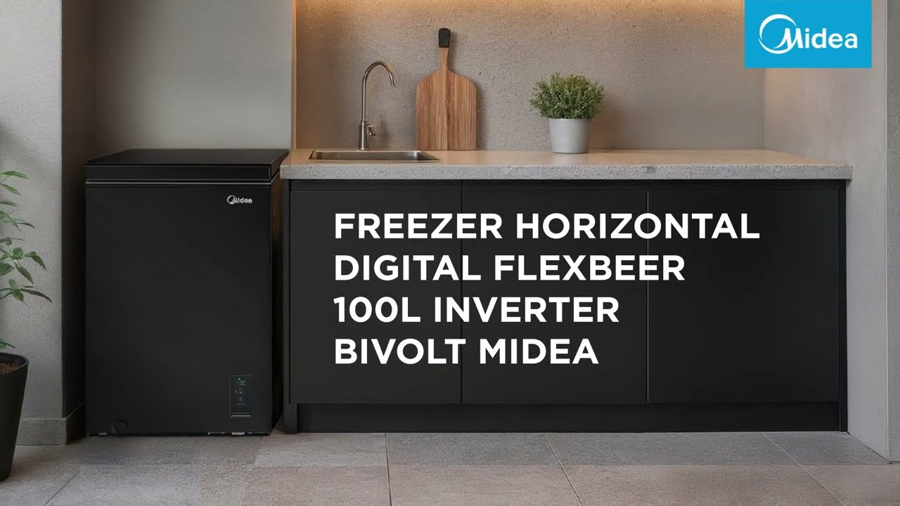 Freezer Horizontal 100 Litros FlexBeer Inverter Bivolt Preto | Midea