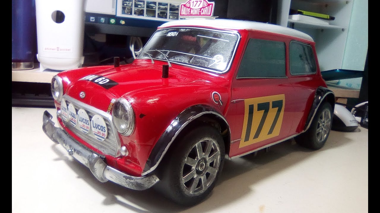 タミヤラジコンミニクーパーレーシング特注色プロ塗装アルミホイール装着