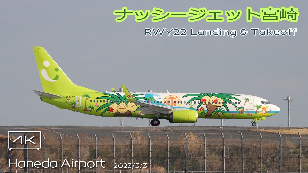 4K】ナッシージェット宮崎 Solaseed Air Boeing 737 (JA803X) 羽田空港