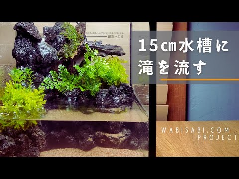 ぴよぴよ】 滝と渓流のアクアテラリウム 30センチ水槽 滝の流れる30cm