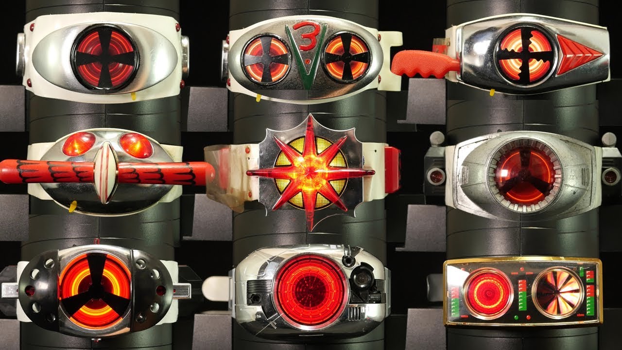 昭和仮面ライダー ポピー 光る回る 変身ベルト 旧1号 V3 Xライダー