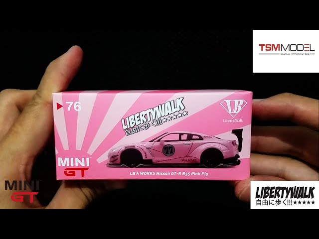 Unboxing MiniGT 76 Liberty Walk LB Works Nissan GT-R (R35) Pink