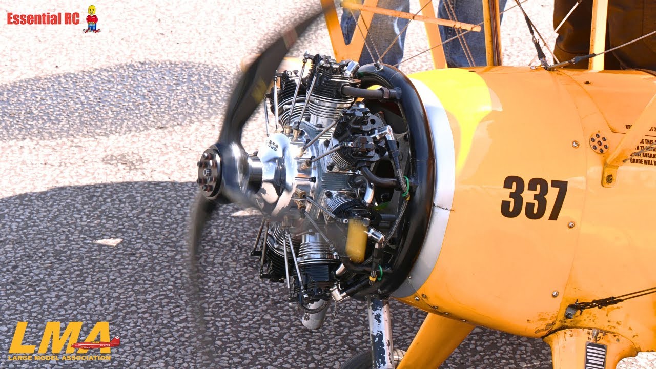 Awesome sounding 9 cylinder radial powered Stearman Biplane | LMA