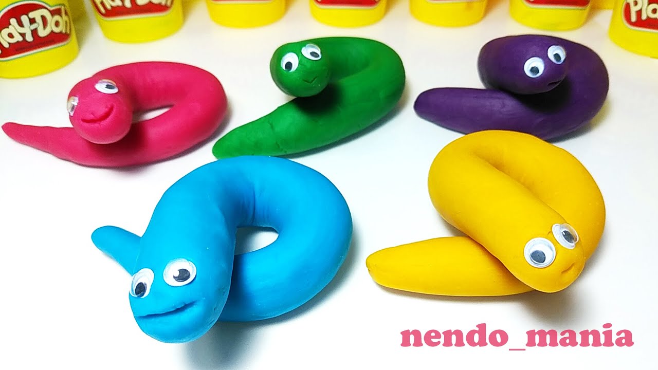 おうちで粘土遊び へびねんど どうぶつ うみのいきもの つくるよ