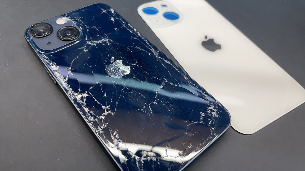 色替えもできる♡ iPhone 13 mini 背面ガラス割れ交換修理 - YouTube