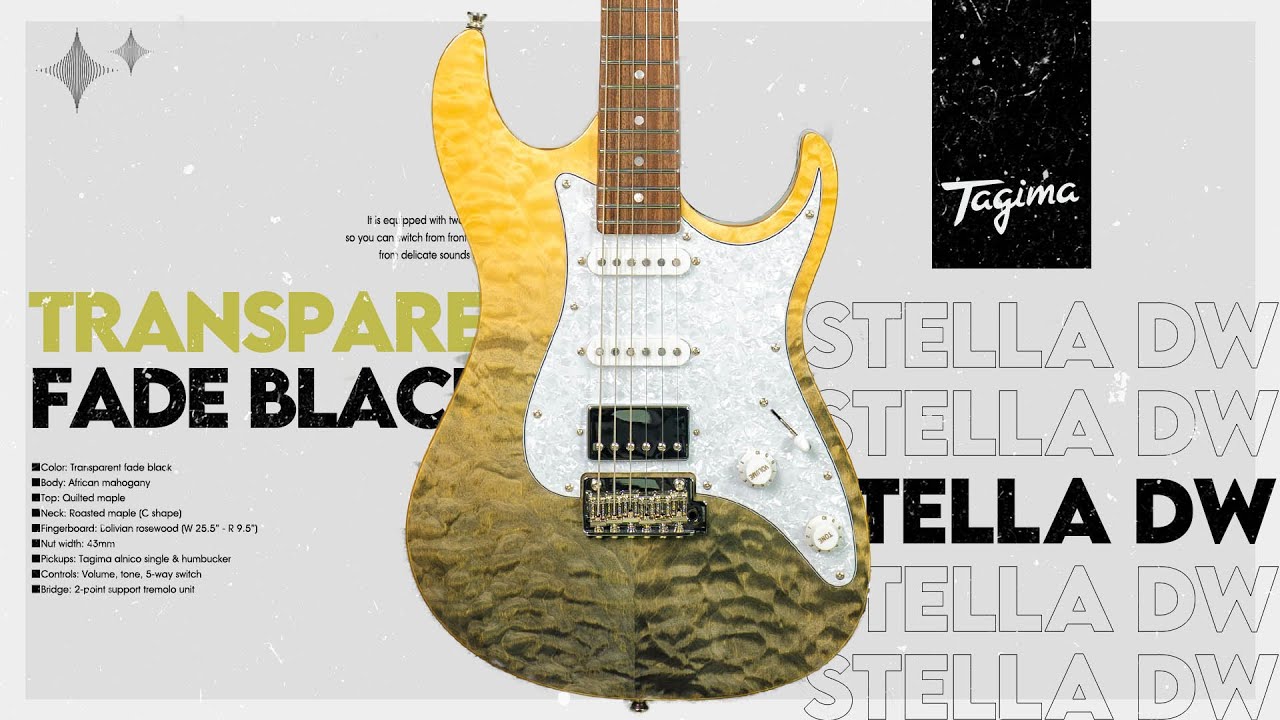 STELLA DW TRANSPARENT FADE BLACK / Tagima Guitars - YouTube