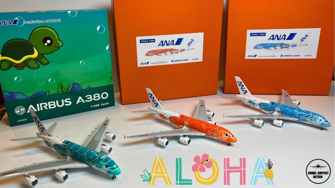 ANA AIRBUS A380 FLYING HONU 1:400 TRIO! - YouTube