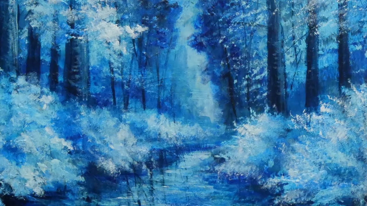 雪山と川の風景 油彩画 雪山と川の風景 油彩画 雪山と川の風景 油彩画