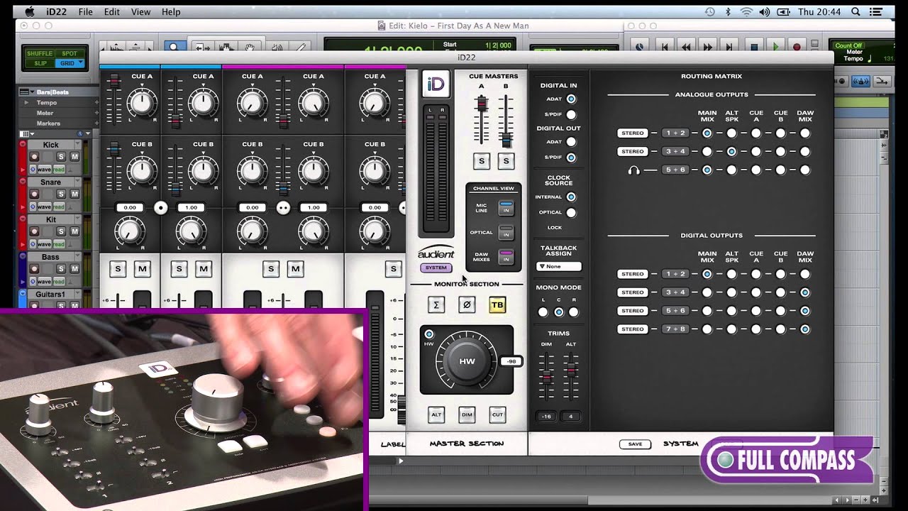 Audient ID22 USB Audio Interface and Monitor Control Overview