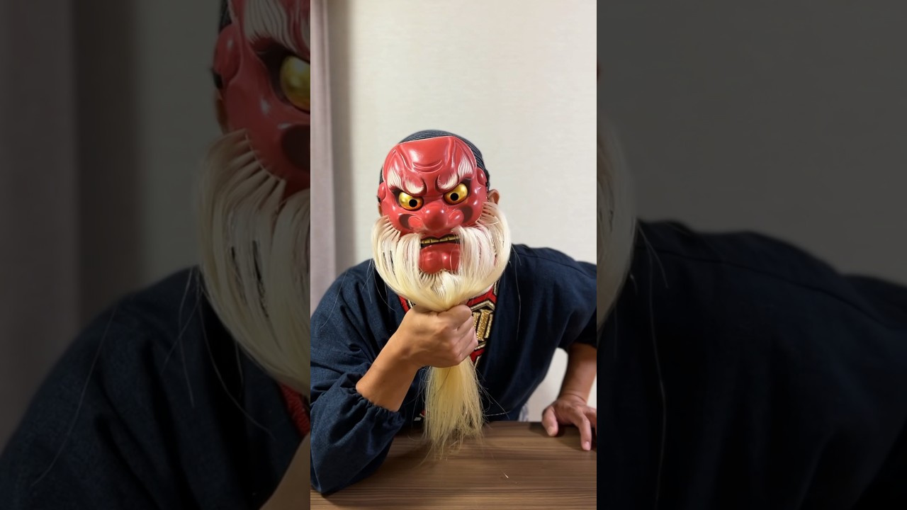 Tengu mask making】#木彫り #お面 #shorts #tengu #japanesemask