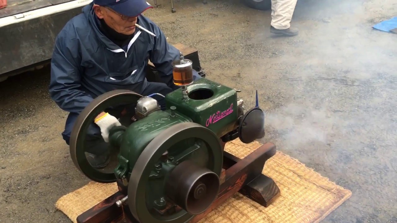 佐藤農具 スピー石油発動機 SK型 始動運転 Japan old engine SPEE type
