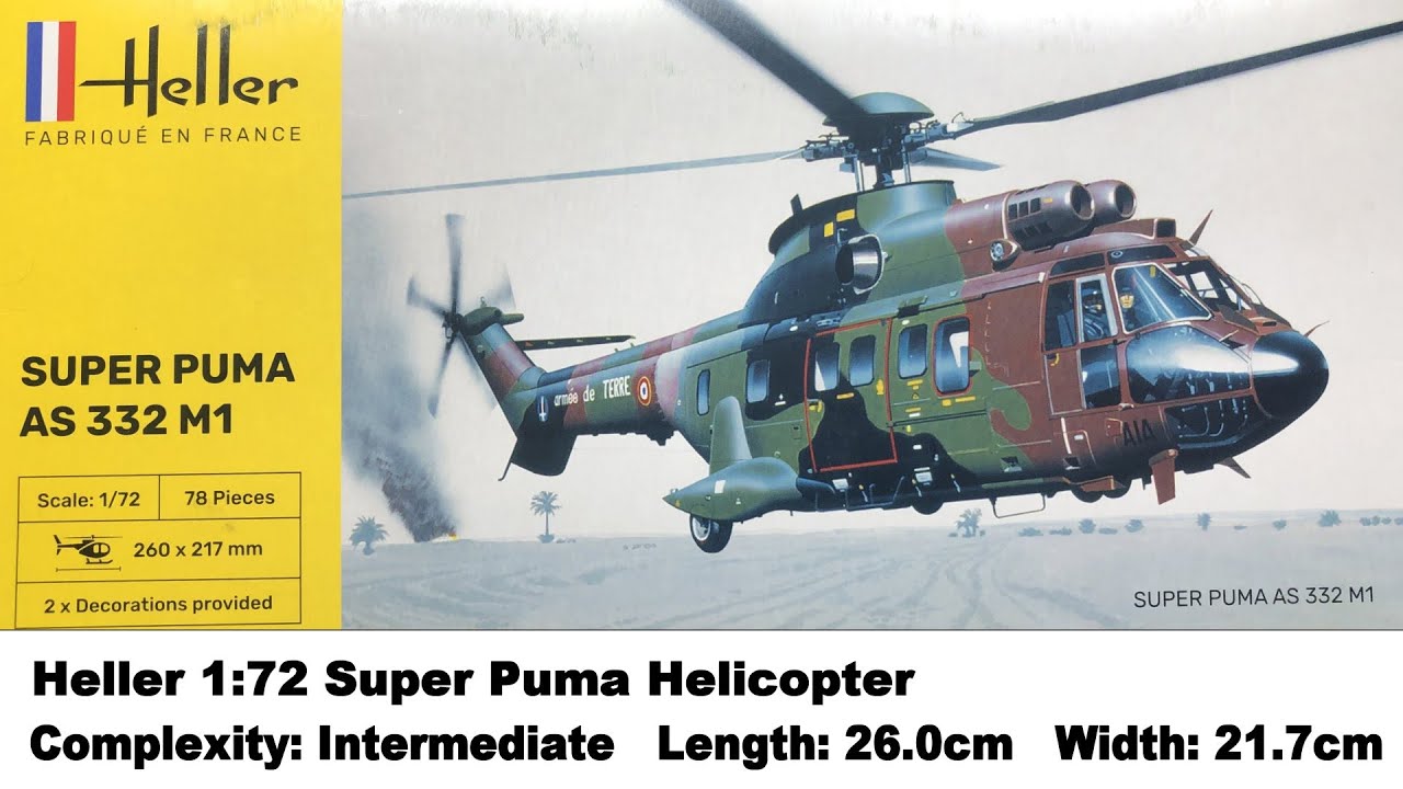 Heller 1:72 Super Puma AS 332 M1 Helicopter Kit Review - YouTube