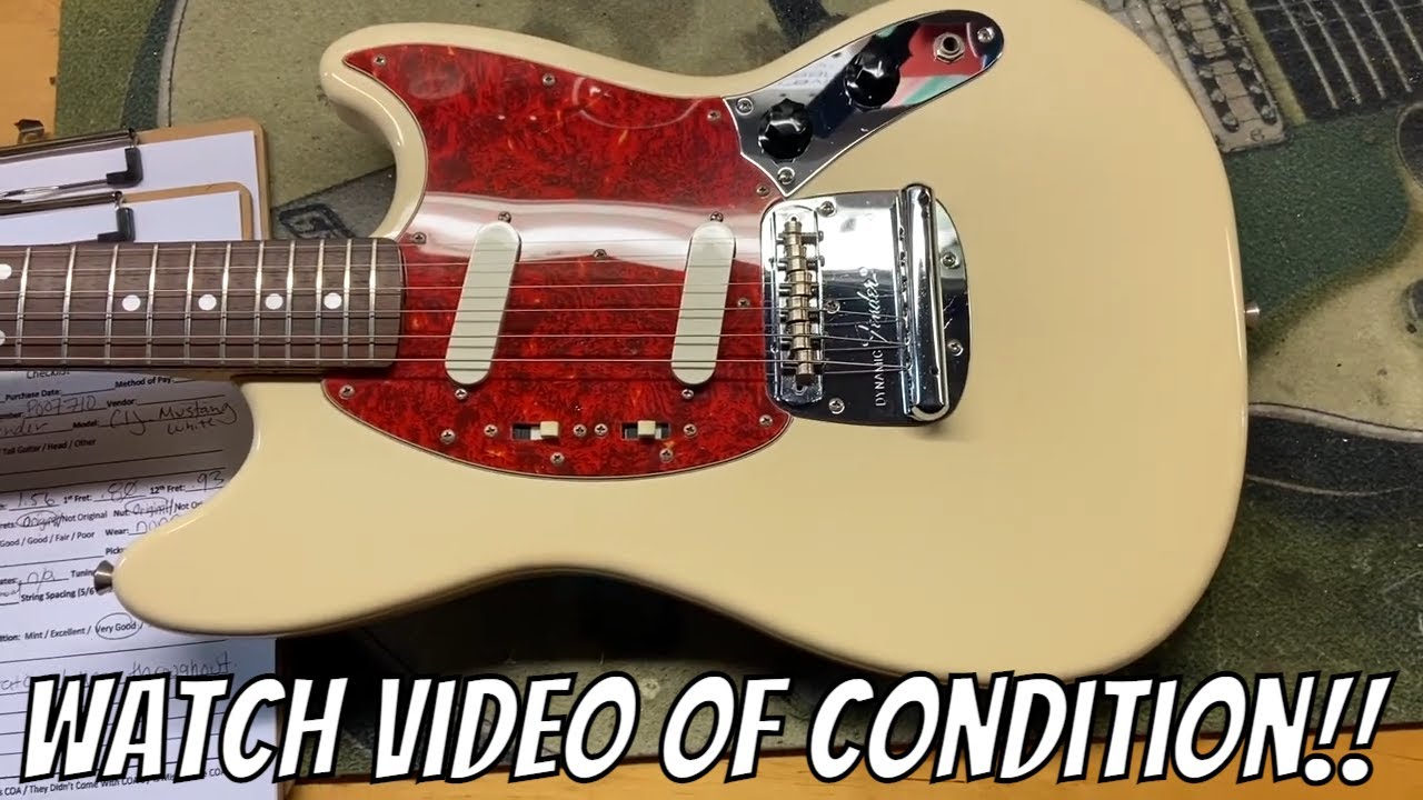 1999 Fender CIJ Japan Mustang MG66 '66 Reissue White - YouTube