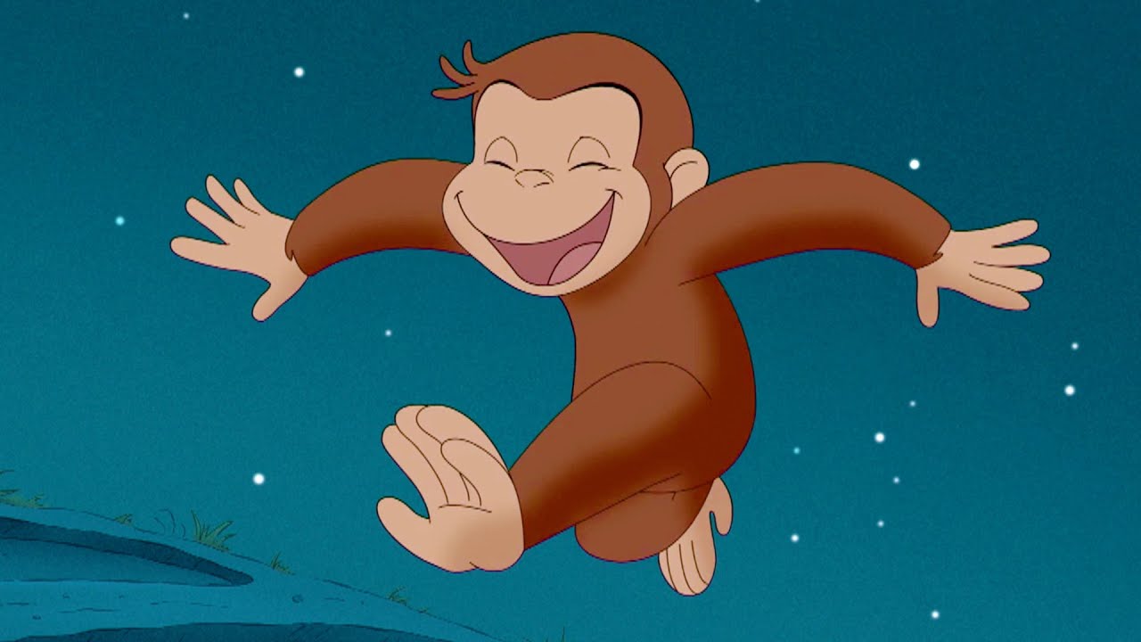 黒い概念系猿になってしまったおさるのジョージのイラスト 黒い概念