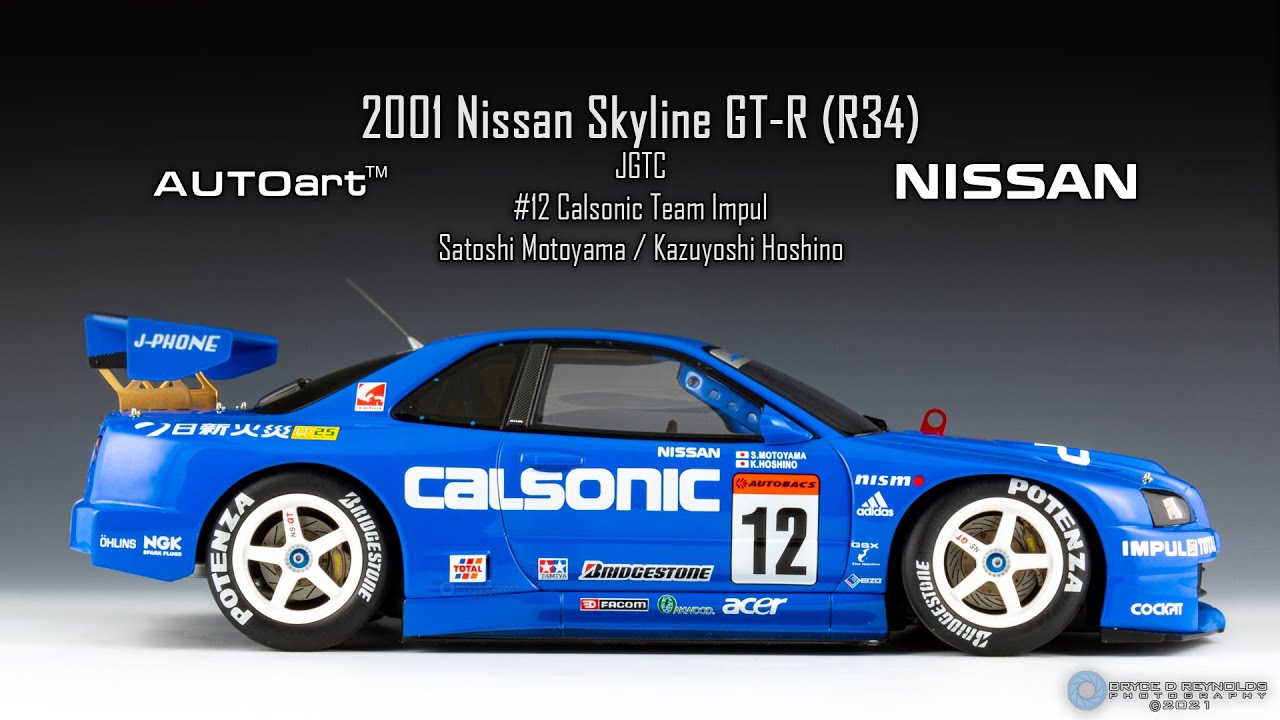 1:18 AUTOart 2001 Nissan Skyline GT-R R34 #12 Calsonic Team Impul