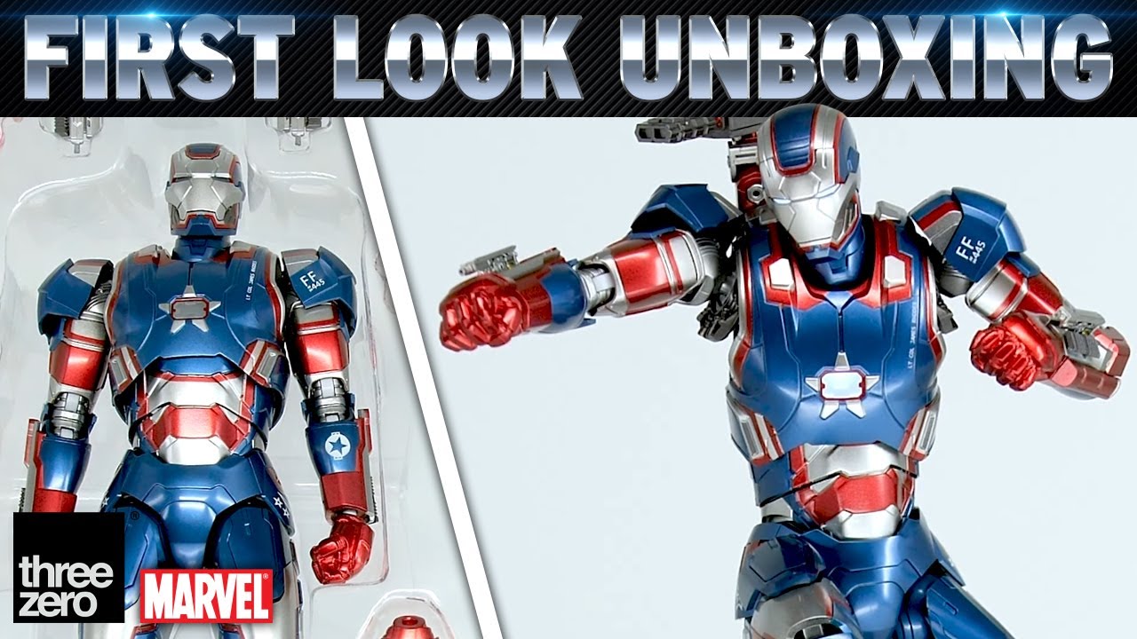 Iron Patriot Threezero DLX Iron Man 3 Figure Unboxing | First Look