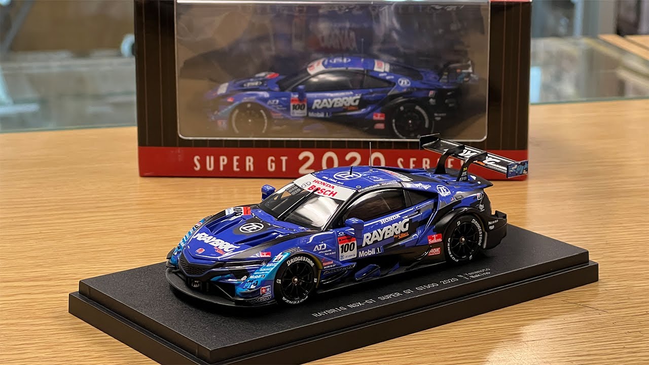 保護ケース付 エブロ RAYBRIG NSX-GT 2020 レイブリック 保護ケース付