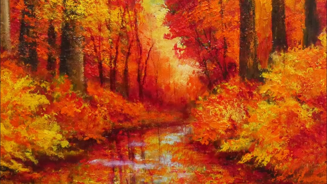 油絵】【紅葉】#油絵 #手書き #アート #絵画 #絵 #油彩画 #美術