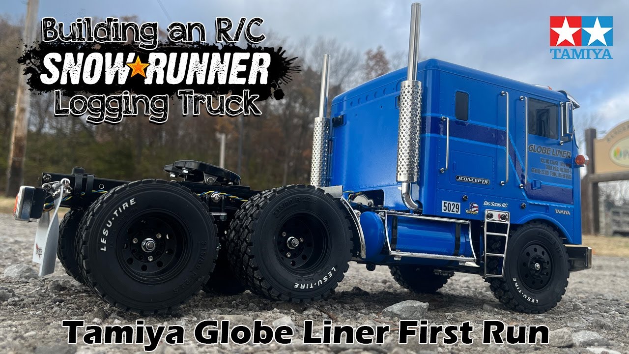 Tamiya Globe Liner First Run - Building an R/C Snowrunner Logging