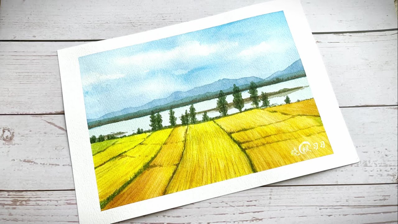 秋色 水彩画 荒木久夫 NO3 秋色 水彩画 荒木久夫 NO3