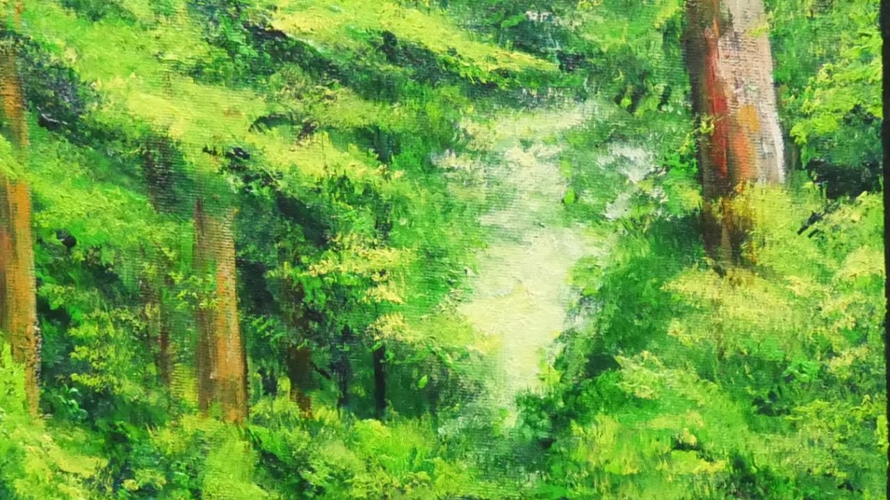 風景画 油彩画 緑と黄色のトーン27✖️24 風景画 油彩画 緑と黄色の