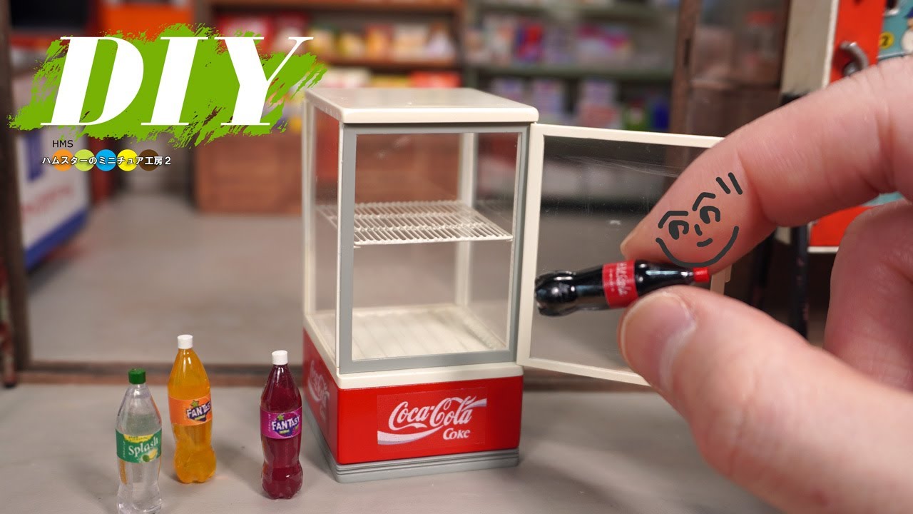 DIY Miniature mom and pop candy store #11 Coca Cola Refrigerated