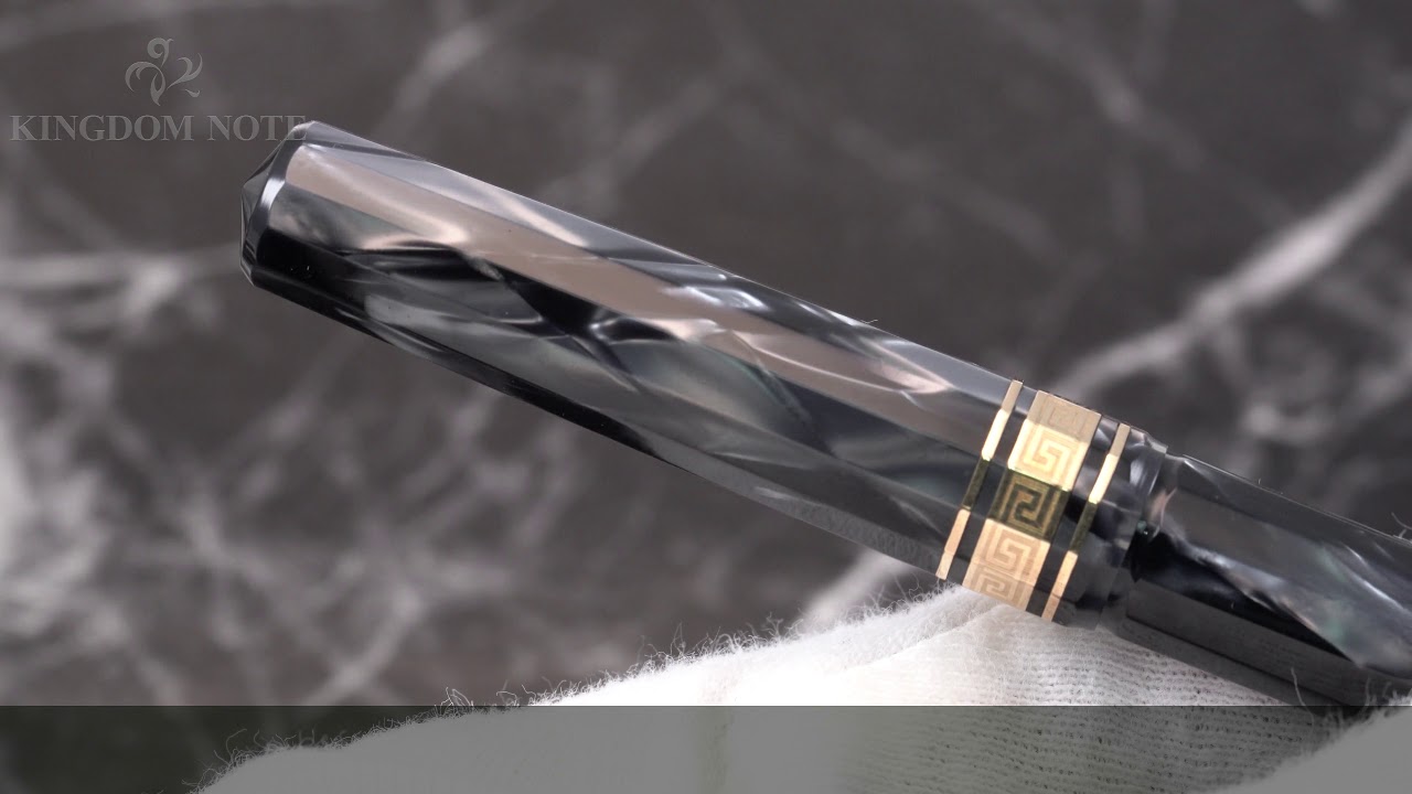 OMAS オマス 万年筆 ダーマコレクション グレーパール F - YouTube