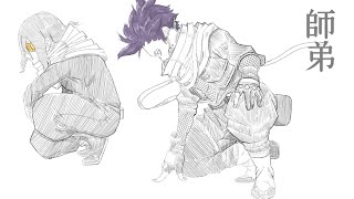 僕のヒーローアカデミア】心操人使と相澤先生【イラストメイキング