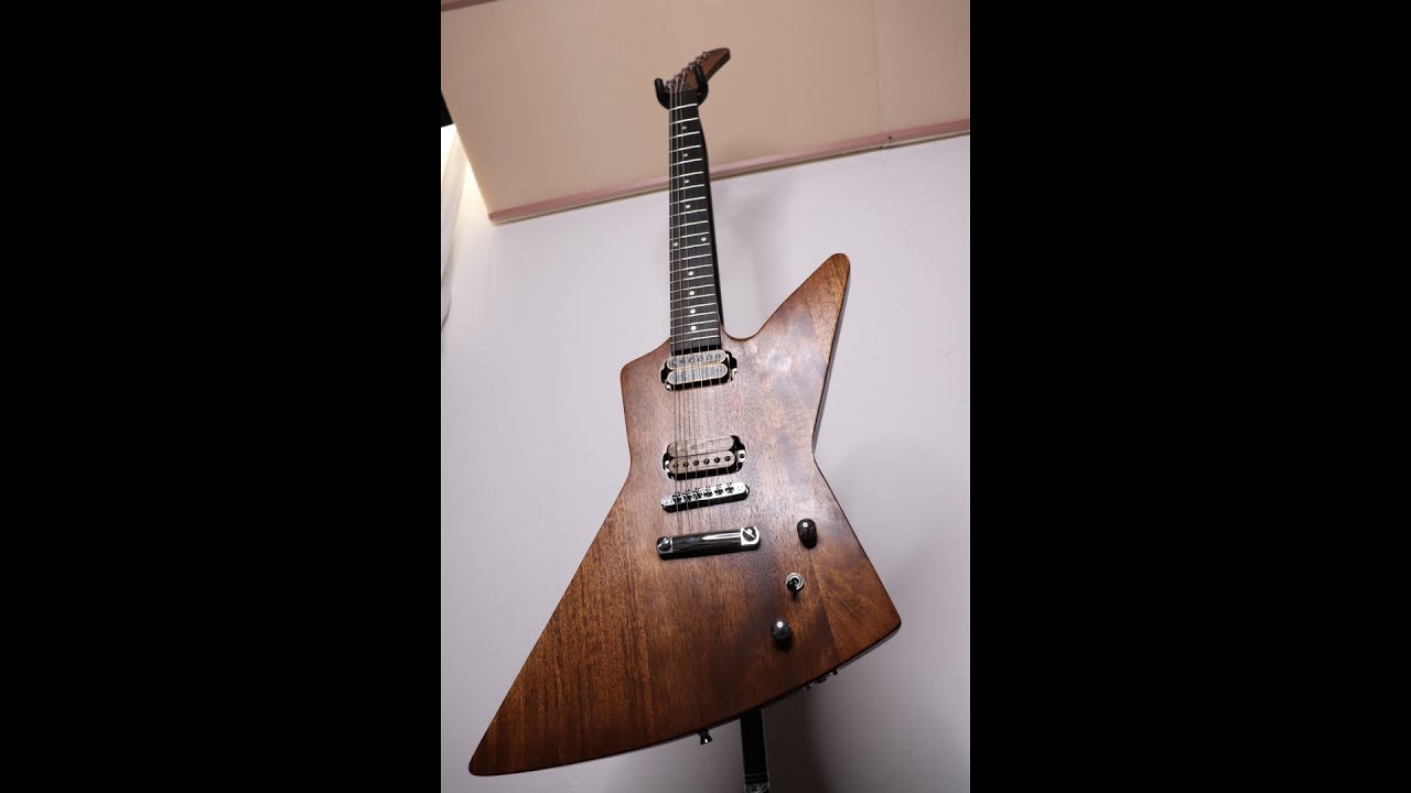 自作 変形ボディ エレキギター EXPLORER TYPE NATURAL 自作 変形ボディ