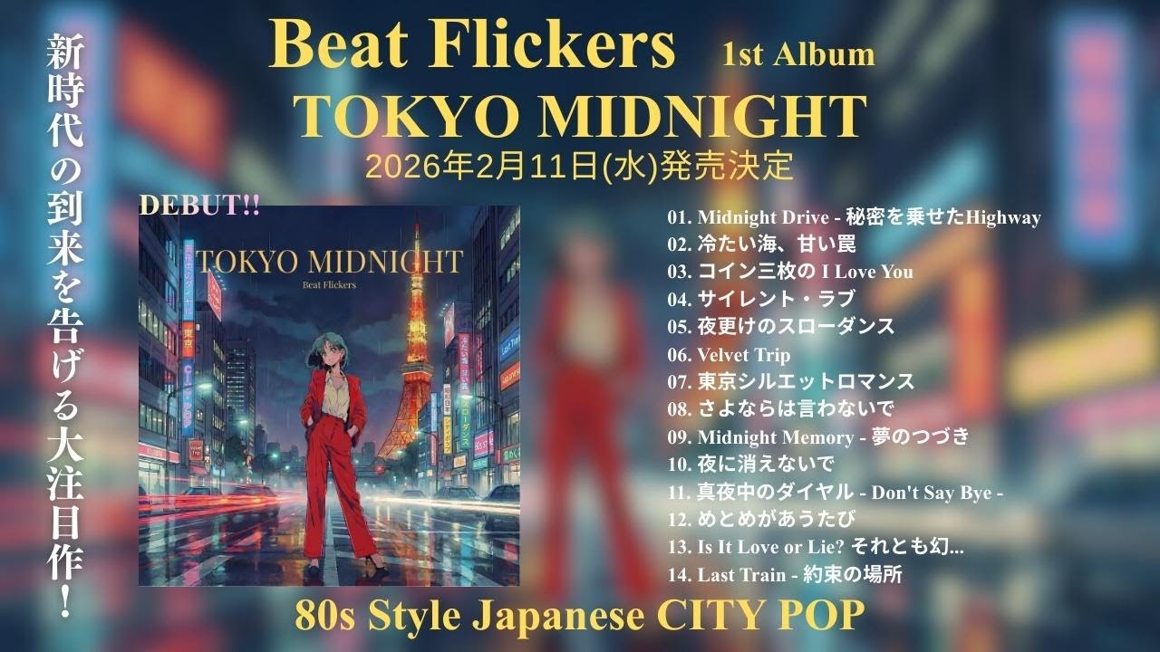 TOKYO MIDNIGHT」Beat Flickers 1st Album / 80s style Japanese City
