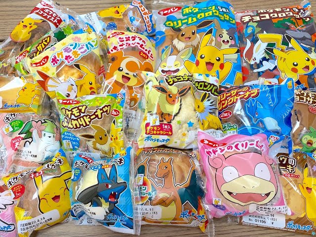 Lots of Pokémon bread! The stickers on Japanese Pokémon bread