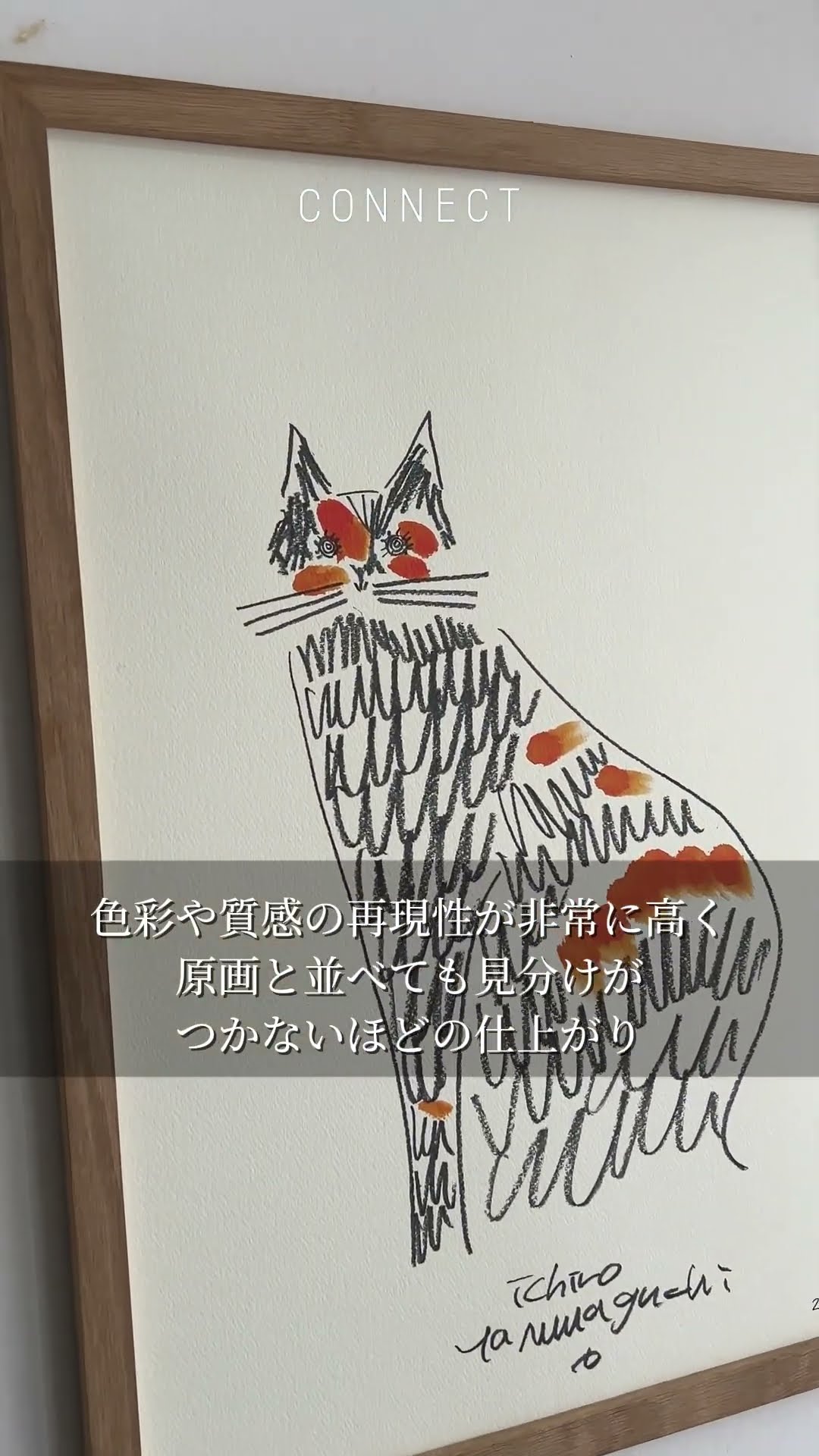 山口一郎 ネコ Mサイズ アートポスター エディション】 山口一郎 「猫