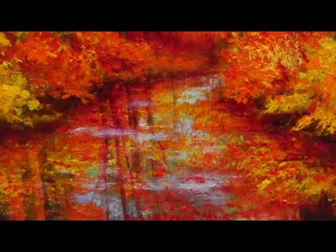 秋の風景 油彩画 秋日和》F4 油彩 #木 #樹 #油絵 #森 #風景画 #絵