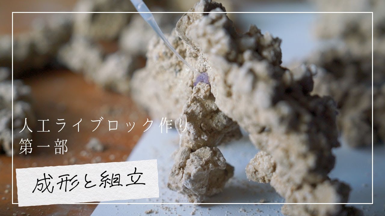 海水魚水槽】人工ライブロックに天然無機顔料で色塗り&アク抜き【第二