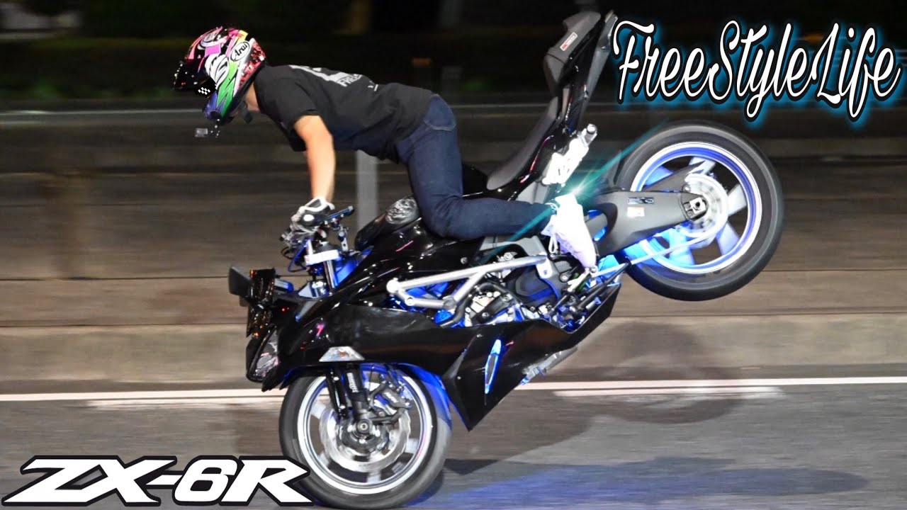 ウイリー】名古屋のイベントでバイクでウイリーサークル！！ZX-6Rで