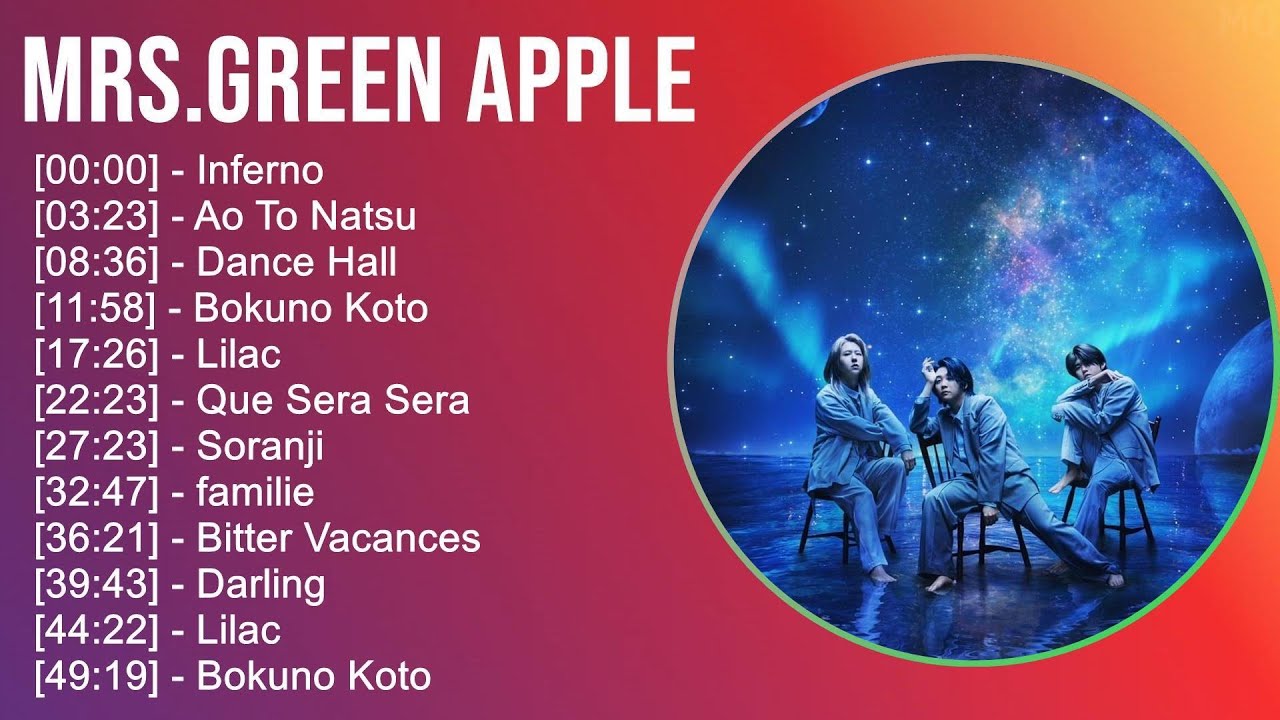Mrs.GREEN APPLE 2025 MIX Top Hits - Inferno, Ao To Natsu, Dance