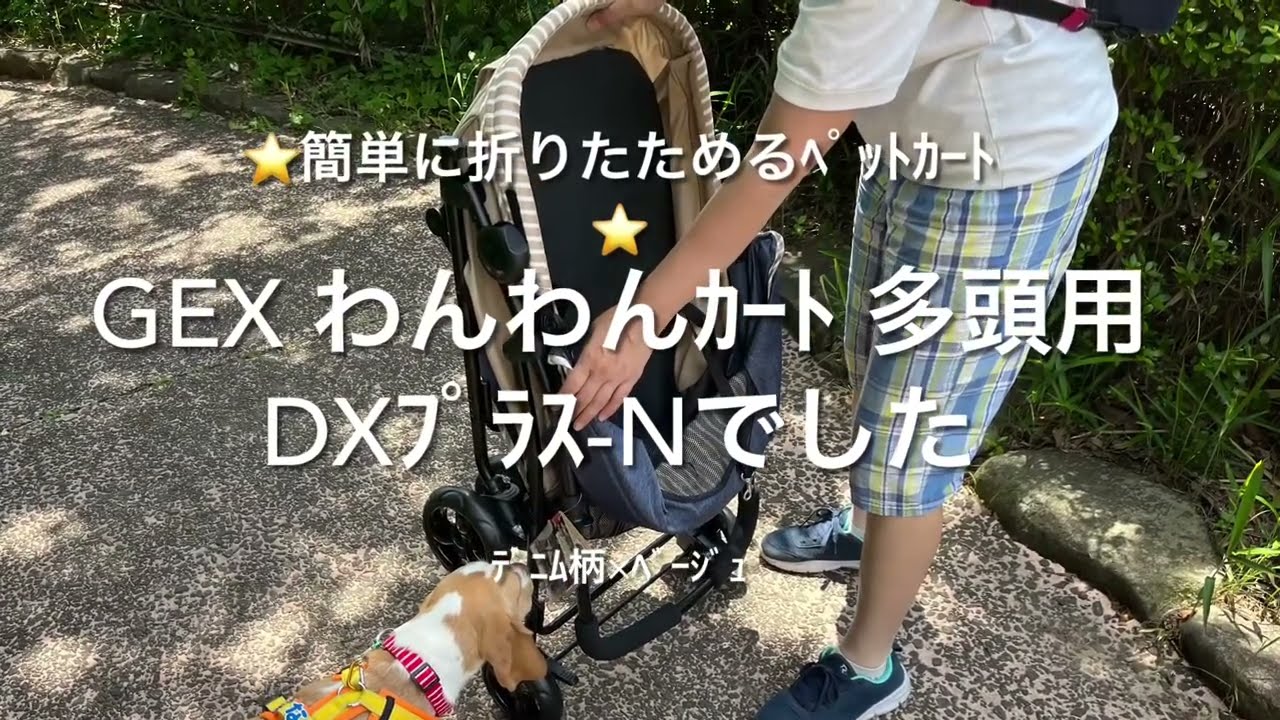 💕GEX わんわんｶｰﾄ 多頭用DXplus-N💕ﾃﾞﾆﾑ柄×ﾍﾞｰｼﾞｭ💕 - YouTube