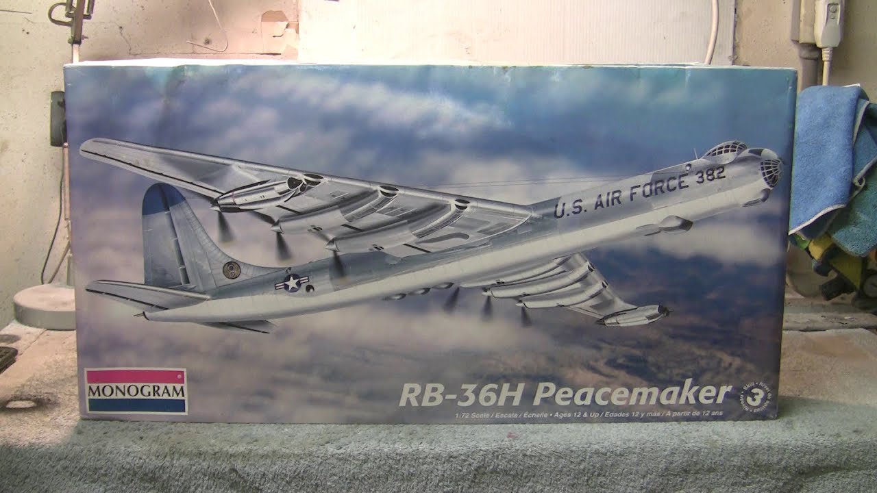 Vintage Monogram 1/72 Scale B-36 Peacemaker Pt 1 - YouTube