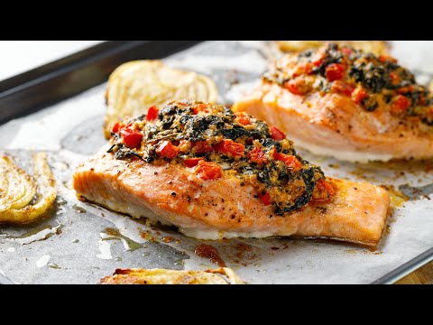 Stuffed Salmon with Roasted Fennel [Low-Carb Mediterranean Recipe