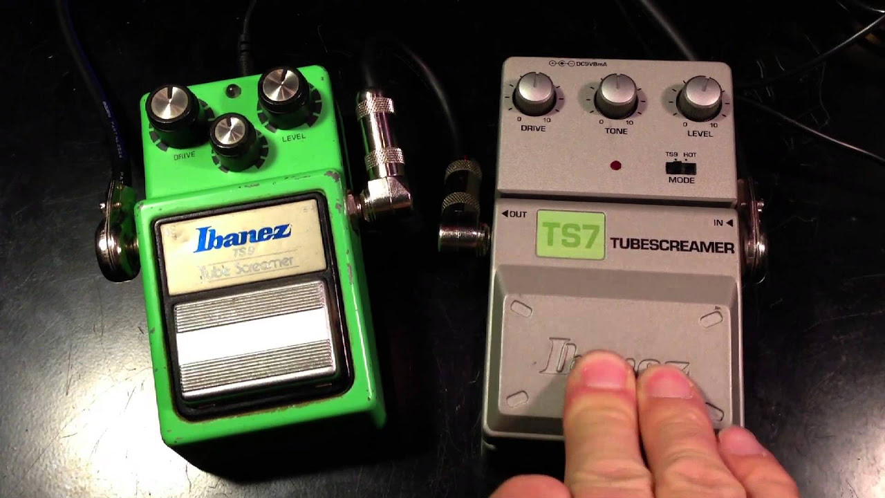 ibanez Tube Screamer TS9 vs Ibanez Tube Screamer TS7 - YouTube